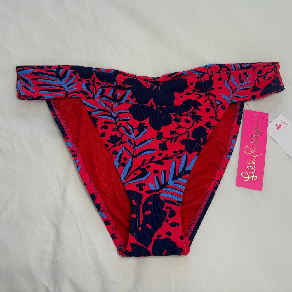 Brand NEW Lilly Pulitzer Women's Trey RUBY RED Bikini Bottom, Size 12